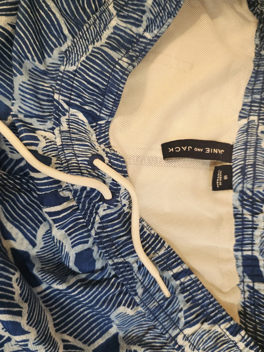 Janie And Jack Boys Blue Wave Swim Trunks Size 10